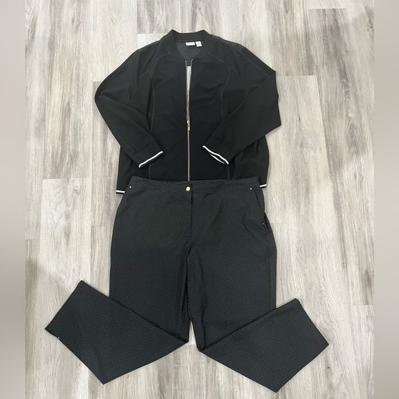 Chico’s size 3, XL , size 16,  2 piece black jacket and pant set - Picture 1 of 6